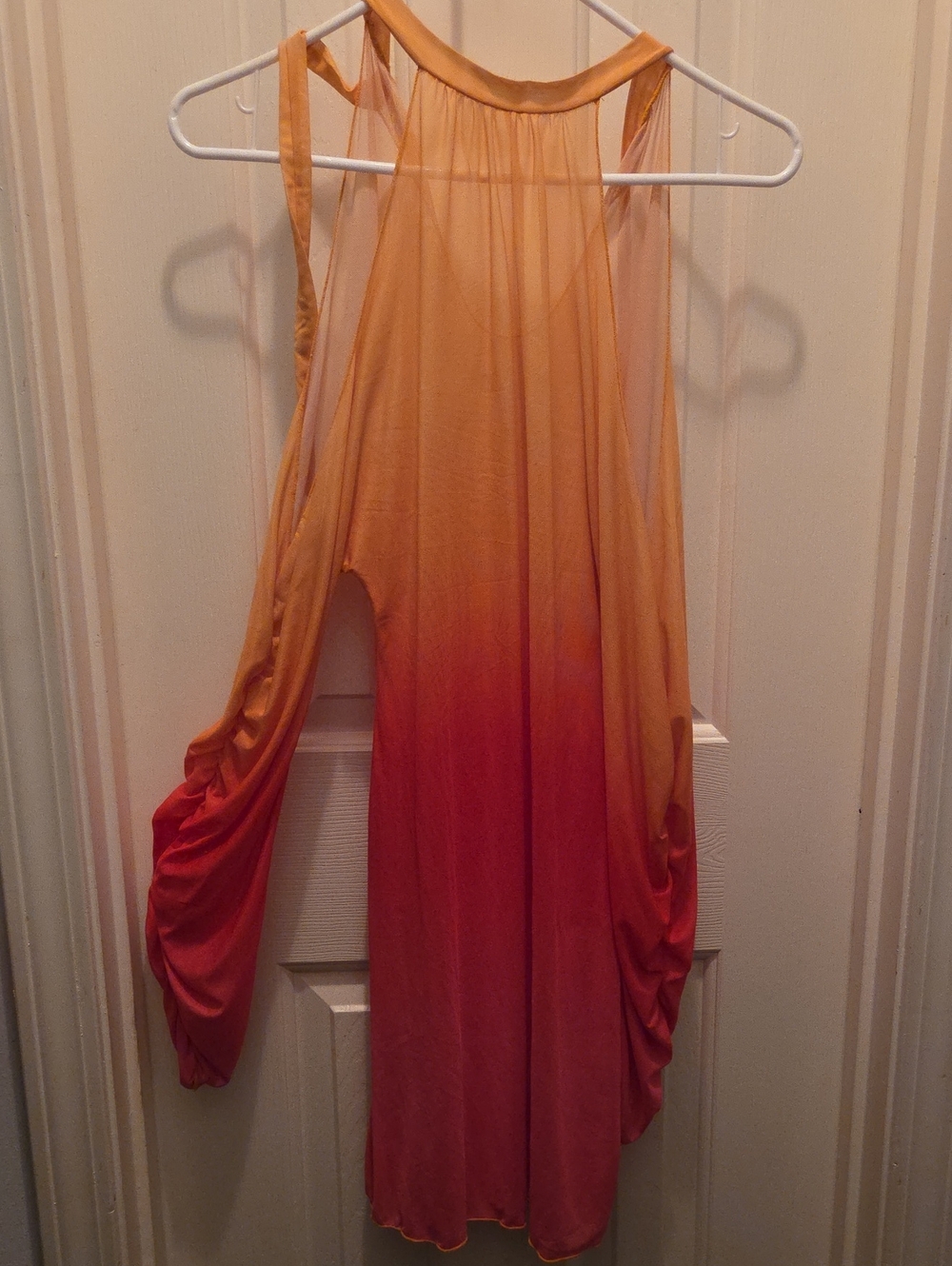 Sunset Ombre Halter Maxi Dress - Orange to Coral